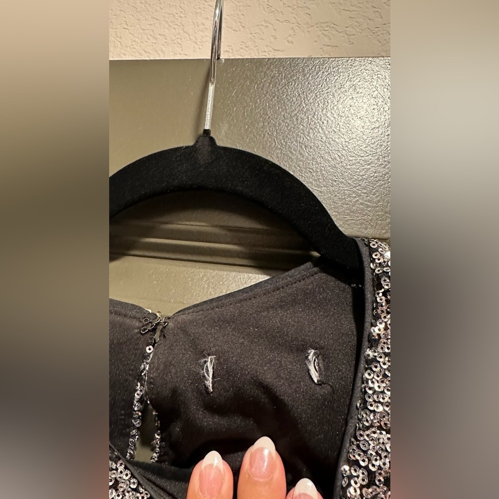 Express Color Block Sequin Strong Shoulder Mini D… - image 2